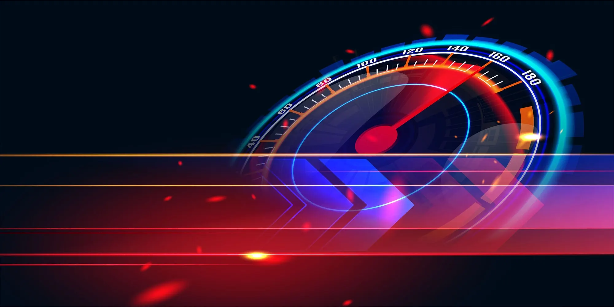 מד מהירות שמראה מהירות גבוהה